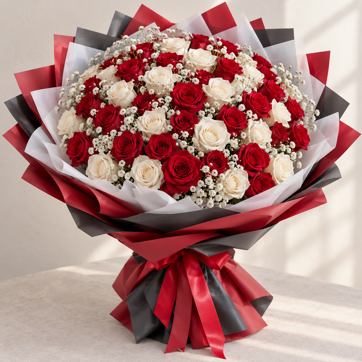 Majestic Love – 80 Rose Bouquet